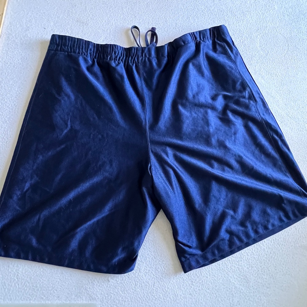 NBA‎ Elevation Mesh Shorts 2XL Basketball Gym Activewear Navy Blue Shiny Vintage - Picture 5 of 8